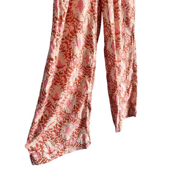 C&C California Womens Pants M Floral Wide Leg Pants Linen Blend - Picture 9 of 10